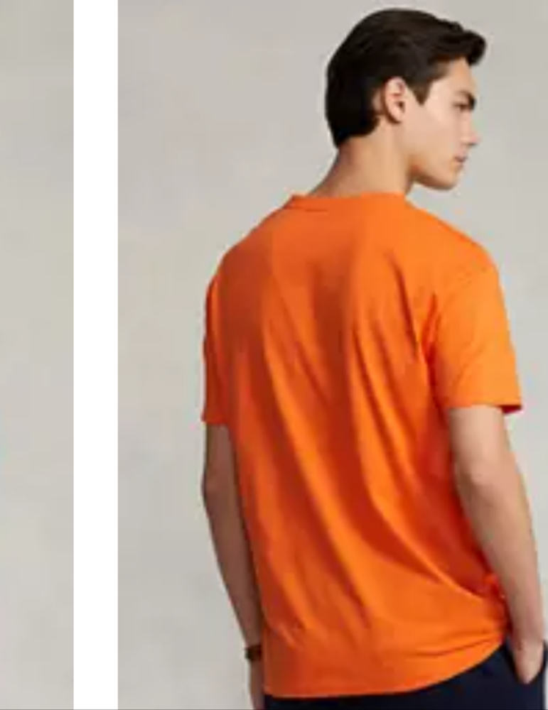 POLO BY RALPH LAUREN Classic Fit Cotton V-Neck T-Shirt, LifeBoat Orange XL - Picture 2 of 9